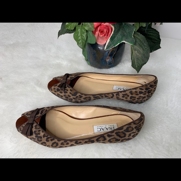Super cute Issac shoes leopard print open toes. All leather made in Italy 🇮🇹 - Picture 5 of 8